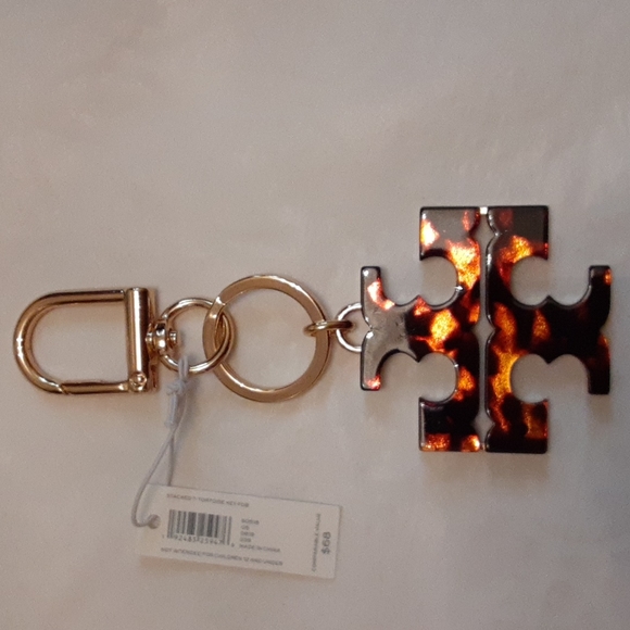 Tory Burch Accessories - Tory Burch Stacked T Tortoise Key Fob